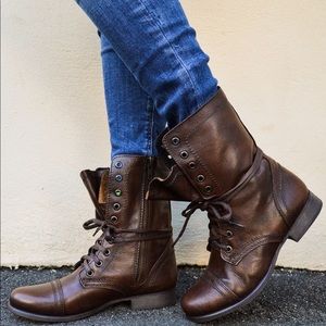 Steve Madden Brown Troopa Combat Boot
